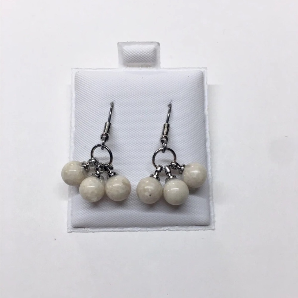 Chinese river stone earrings